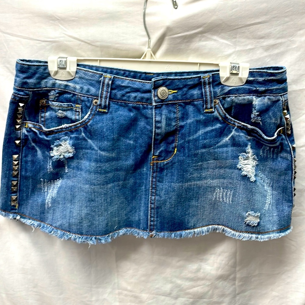 Rue21 Mimi skirt distressed, studded and faded ladies sz 9/10